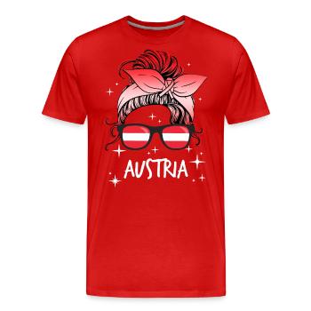 Austria - Men's Premium Organic T-Shirt - red - Front - Damien (186cm)