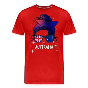 Australien - Männer Premium Bio T-Shirt - Rot - Vorne - Damien (186cm)