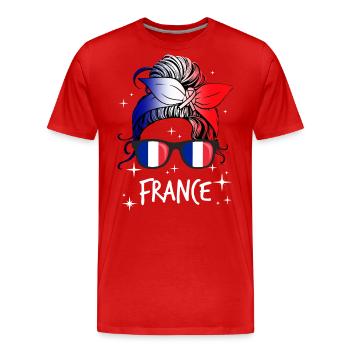 Frankreich - Männer Premium Bio T-Shirt - Rot - Vorne - Damien (186cm)