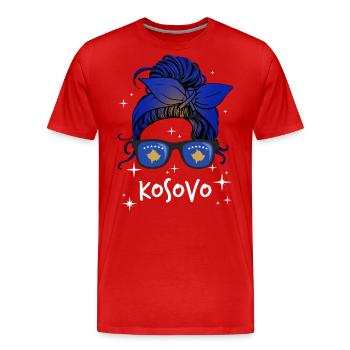 Kosovo - Men's Premium Organic T-Shirt - red - Front - Damien (186cm)