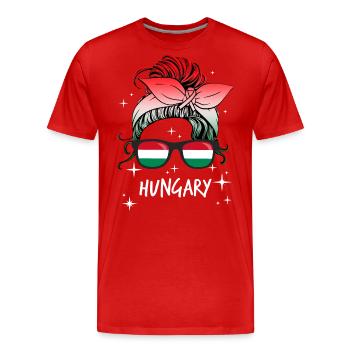 Hongrie - T-shirt bio Premium Homme - rouge - Devant - Damien (186cm)