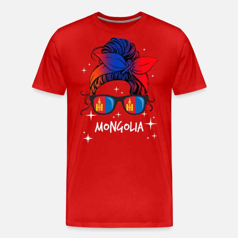 Mongolei - Männer Premium Bio T-Shirt - Rot