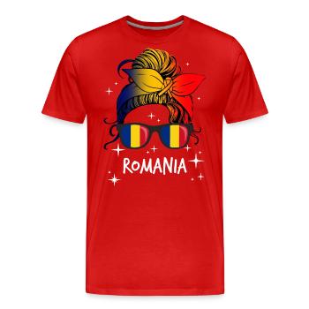 Roumanie - T-shirt bio Premium Homme - rouge - Devant - Damien (186cm)