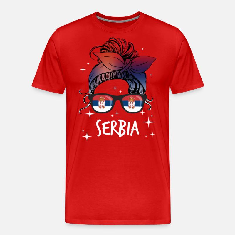 Serbien - Männer Premium Bio T-Shirt - Rot