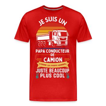 Father's Day T-shirt - Trucker Dad - Men's Premium Organic T-Shirt - red - Front - Damien (186cm)