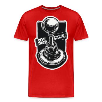 Voitures manuelles - T-shirt bio Premium Homme - rouge - Devant - Damien (186cm)