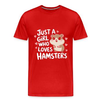 Hamster - Männer Premium Bio T-Shirt - Rot - Vorne - Damien (186cm)