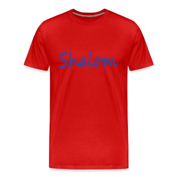 Shalom - Männer Premium Bio T-Shirt - Rot - Vorne - Damien (186cm)
