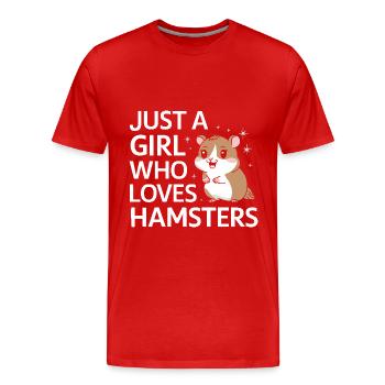 Hamster - T-shirt bio Premium Homme - rouge - Devant - Damien (186cm)