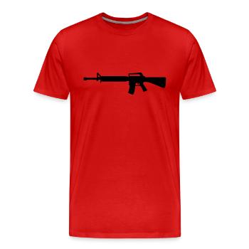 Fusil - T-shirt bio Premium Homme - rouge - Devant - Damien (186cm)