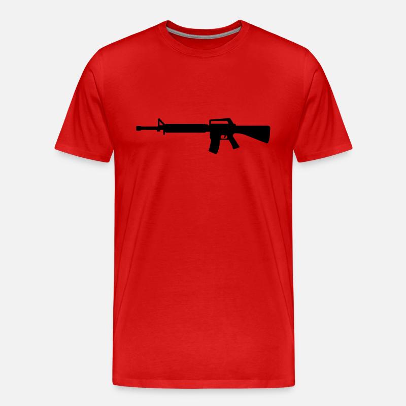 Gewehr - Männer Premium Bio T-Shirt - Rot