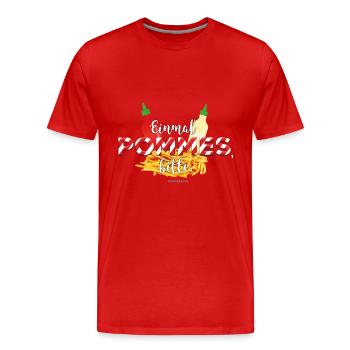 Pommes Schranke T-Shirt Design - Männer Premium Bio T-Shirt - Rot - Vorne - Damien (186cm)