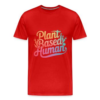 Végétarien Végétalien Végétarien Végétarien - T-shirt bio Premium Homme - rouge - Devant - Damien (186cm)
