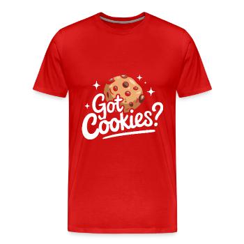 Cookies Cookie Keks Kekse Schokolade - Männer Premium Bio T-Shirt - Rot - Vorne - Damien (186cm)