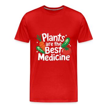 Végétarien Végétalien Végétarien Végétarien - T-shirt bio Premium Homme - rouge - Devant - Damien (186cm)