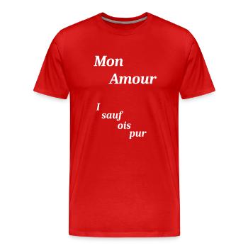 Mon Amour auf bayerisch - Männer Premium Bio T-Shirt - Rot - Vorne - Damien (186cm)