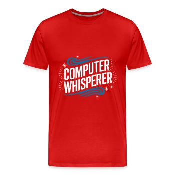 Technischer Support Computerfreak Nerd - Männer Premium Bio T-Shirt - Rot - Vorne - Damien (186cm)