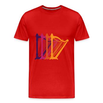 Retro Harfe Instrument - Männer Premium Bio T-Shirt - Rot - Vorne - Damien (186cm)