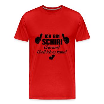 Schiri Referee Unparteiischer Schiedsrichter - Männer Premium Bio T-Shirt - Rot - Vorne - Damien (186cm)