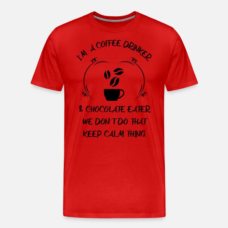 Kaffee Espresso Käffchen & Schokolade - Männer Premium Bio T-Shirt - Rot
