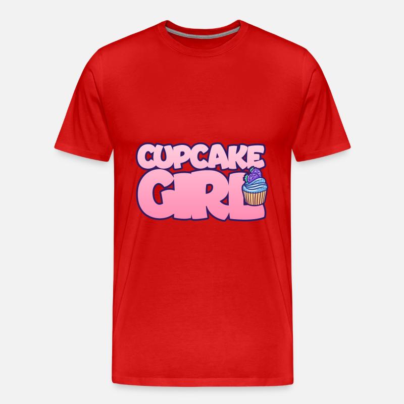 Cupcake Mädchen Backen - Männer Premium Bio T-Shirt - Rot
