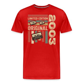 Millésime 2003 - citation d’anniversaire rétro 2003 - T-shirt bio Premium Homme - rouge - Devant - Damien (186cm)