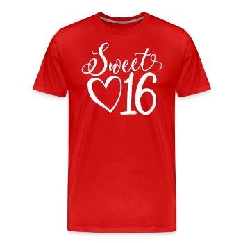 Sweet Sixteen Mignon cadeau de 16 ans - T-shirt bio Premium Homme - rouge - Devant - Damien (186cm)