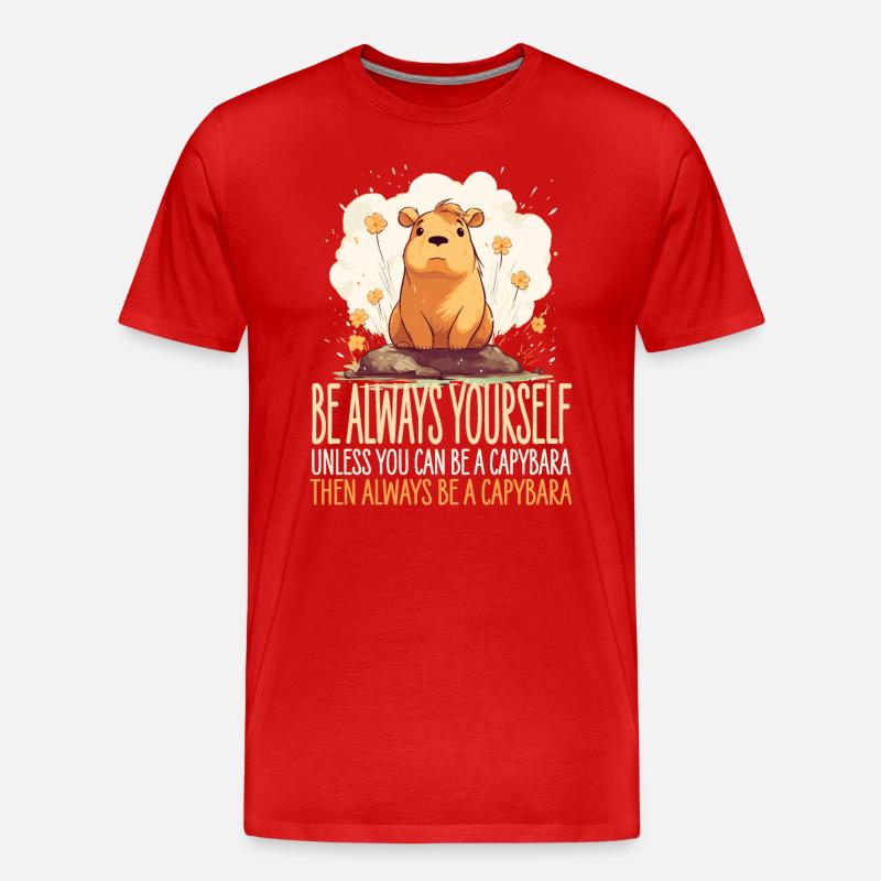 Capybara Immer Du Selbst - Männer Premium Bio T-Shirt - Rot