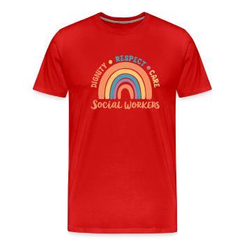 dignity care social worker social work - Men's Premium Organic T-Shirt - red - Front - Damien (186cm)