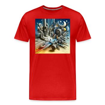 DimensionMix - Men's Premium Organic T-Shirt - red - Front - Damien (186cm)