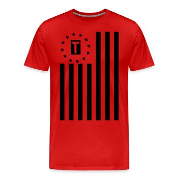 Us Thirteen - T-shirt bio Premium Homme - rouge - Devant - Damien (186cm)