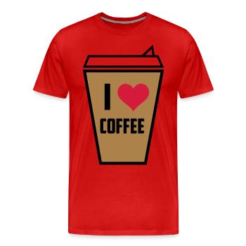 Ich liebe Kaffee 3 - Männer Premium Bio T-Shirt - Rot - Vorne - Damien (186cm)