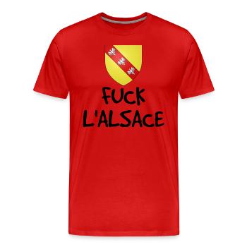 Fuck L'Alsace - Humor Lorrain - Männer Premium Bio T-Shirt - Rot - Vorne - Damien (186cm)