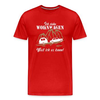Ich ziehe Wohnwagen - Männer Premium Bio T-Shirt - Rot - Vorne - Damien (186cm)