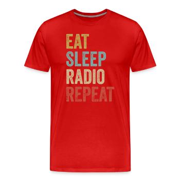 Manger Sommeil Radio Répéter Radio Amateur - T-shirt bio Premium Homme - rouge - Devant - Damien (186cm)