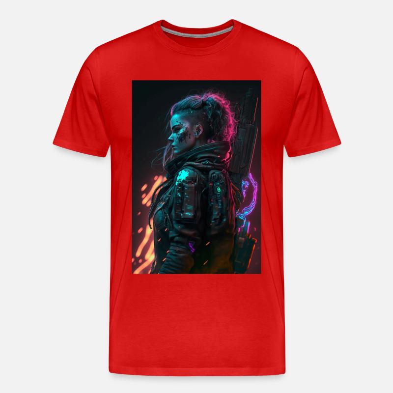 Mädchen aus der Zukunft - Männer Premium Bio T-Shirt - Rot