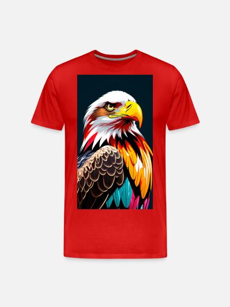 Eagle Side - Männer Premium Bio T-Shirt - Rot