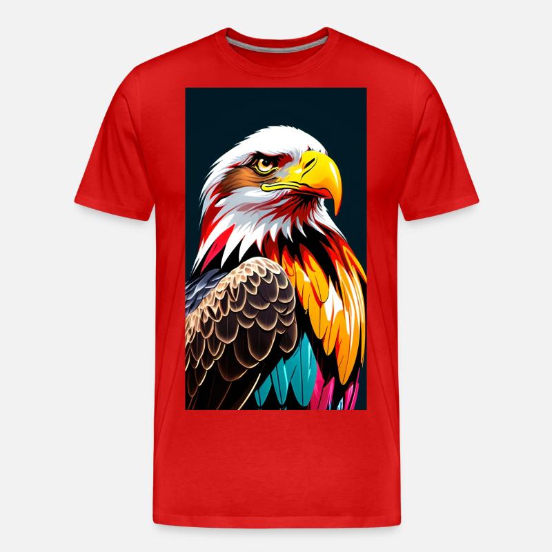 Eagle Side - Männer Premium Bio T-Shirt - Rot
