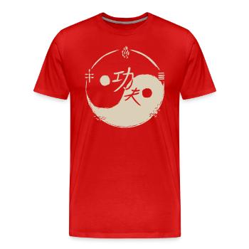 Yingyang symbol - Men's Premium Organic T-Shirt - red - Front - Damien (186cm)