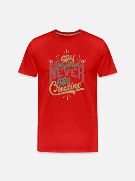 Never Stop Creating, Retro Style - Men's Premium Organic T-Shirt - red