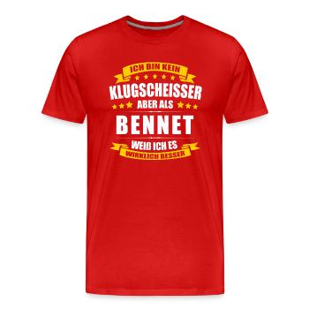 Name Bennet Vorname Klugscheisser Namenstag - Männer Premium Bio T-Shirt - Rot - Vorne - Damien (186cm)