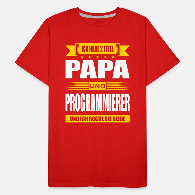 Zwei Titel Papa Und Programmierer IT Techniker Männer Premium Bio T-Shirt