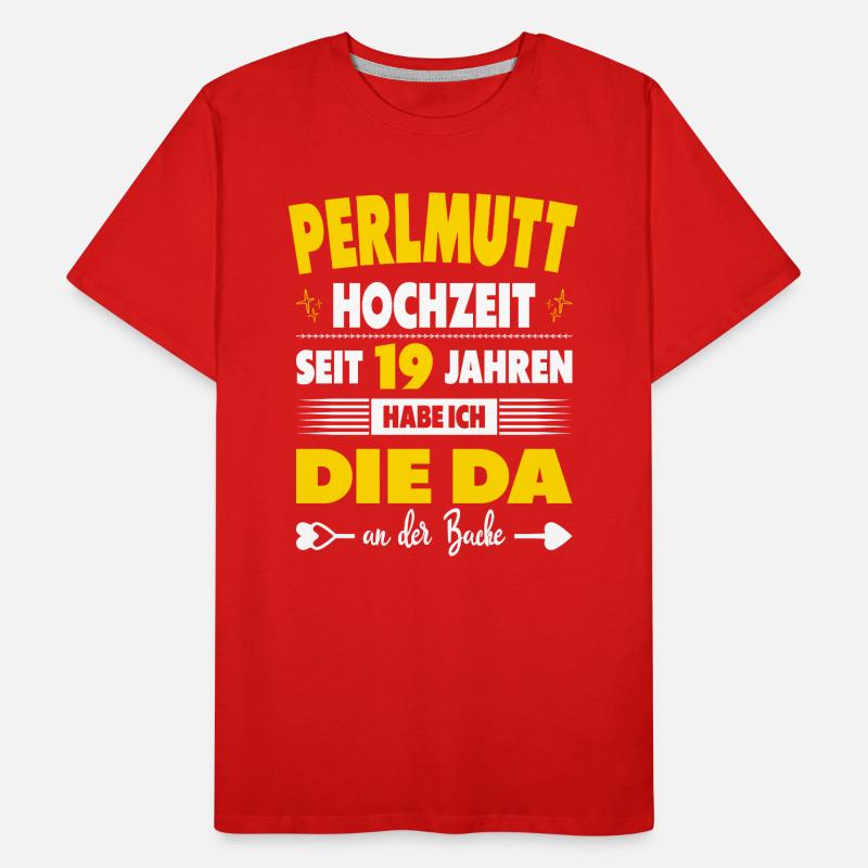 19 Hochzeitstag 19 Jahre Ehe Perlmutthochzeit Männer Premium Bio T-Shirt