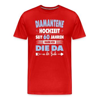 60 Hochzeitstag 60 Jahre Ehe Diamantene Hochzeit - Männer Premium Bio T-Shirt - Rot - Vorne - Damien (186cm)