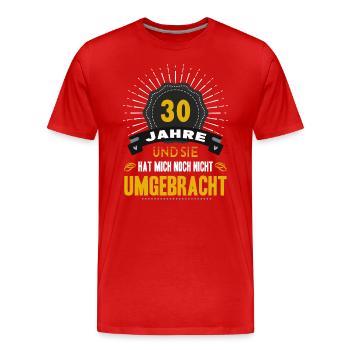 30 Hochzeitstag Mann 30 Jahre Ehe Perlenhochzeit - Männer Premium Bio T-Shirt - Rot - Vorne - Damien (186cm)