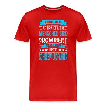 Schneepflugfahrer Winterdienst Strassenwärter - Männer Premium Bio T-Shirt - Rot - Vorne - Damien (186cm)