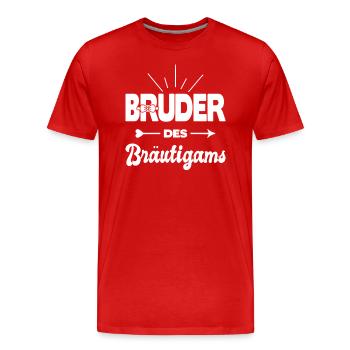 Bruder Des Bräutigams Hochzeit Heirat Kostüm - Männer Premium Bio T-Shirt - Rot - Vorne - Damien (186cm)