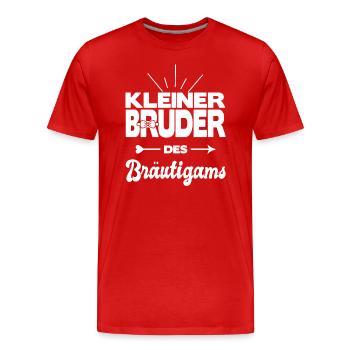 Kleiner Bruder Des Bräutigams Hochzeit Heirat - Männer Premium Bio T-Shirt - Rot - Vorne - Damien (186cm)