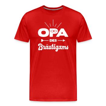 Opa Des Bräutigams Hochzeit Heirat Kostüm - Männer Premium Bio T-Shirt - Rot - Vorne - Damien (186cm)