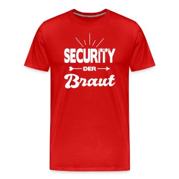Security Der Braut Hochzeit Heirat Kostüm - Männer Premium Bio T-Shirt - Rot - Vorne - Damien (186cm)